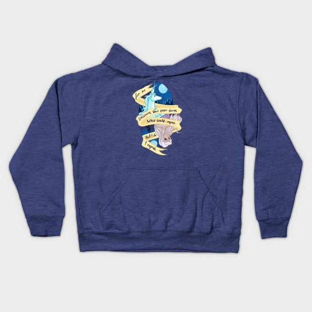 Unicorns Regret Kids Hoodie by HannahPalmerArt